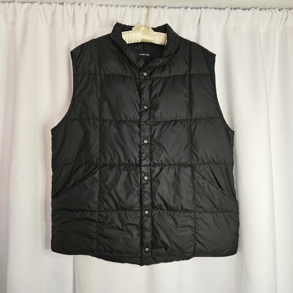 Lands End Other - Lands End Goose Down Puffer Vest Men's Large 42-44 Black Outdoors Snaps Quilted